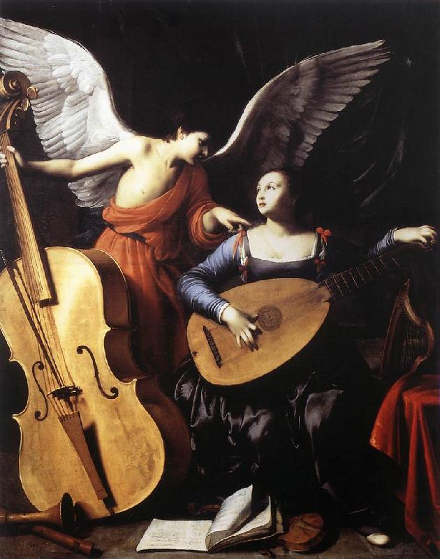 SARACENI, Carlo Saint Cecilia and the Angel sd